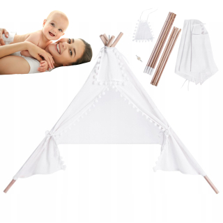 TIPI detský stan TEEPEE LAMPKI Play vankúšiky biele do izbičky