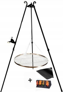 Ohnivý gril veľký nerezový nerezový rošt INOX 80 cm POLSKÝ statív