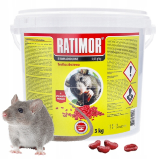 Nástraha na myši a potkany - Jed obilnín pre myši potkany 3 kg ratimor