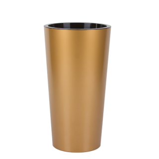Euro3plast kvetináč 33 cm x 33 x 61 cm priemer 33 cm plastové odtiene žltej a zlatej