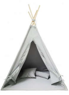 Stan Tipi Teepee Wigwam MONIO GREY + vankúše + podložka