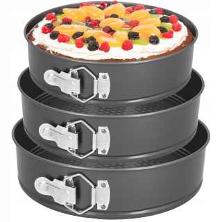 Pružinový plech na pečenie tort, tortová forma, sada 3x, okrúhly