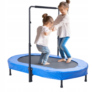 Trampolína 143,5 cm Záťaž 100 kg Nastaviteľná výška Modrá pre deti