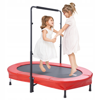 Trampolína 143,5 cm Záťaž 100 kg Nastaviteľná výška Červená pre deti