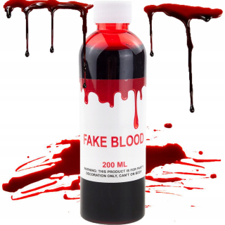 UMELÁ KRV 200ML TEKUTÉ HALLOWEENSKÉ DEKORÁCIE
