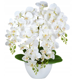 Umelý Orchidea So Štyrmi Kvietkami - Ideálna Dekorácia Do Interiéru