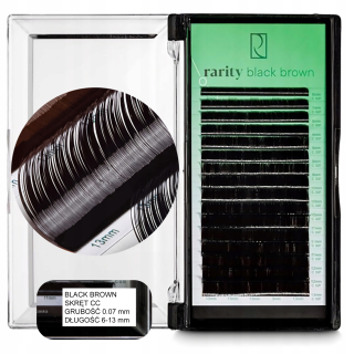 Falošné riasy Rarity Black Brown Lashes CC curl | 0,07 mm | MIX 6-13mm