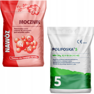 MOČOVINA 5KG + POLIFOSKA 5KG SADA HNOJÍV NA TRÁVU