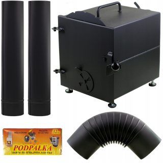 Krb na sušiareň udiarne hrubý OCEL 2mm + dymovody + koleno SET