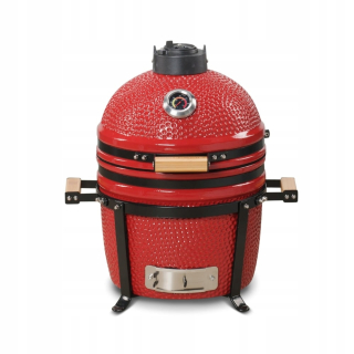 Keramický gril na drevené uhlie Kamado Bono 34 cm MINIMO červený BBQ