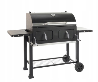 PEVNÝ GRIL NA UHLIE S 2KOMOROVÝM LIATIENOVÝM ROŠTOM LANDMANN COMFORT XL 45KG!