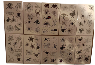 Umývateľné tetovania SPIDERS SPIDER mix MEGA 10 HALLOWEN COSPLAY SÚPRAV