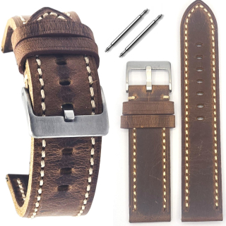Univerzálny hrubý kožený remienok na hodinky Tekla T-103.03W 22 mm