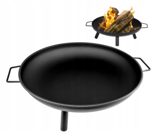 VEĽKÝ ZÁHRADNÝ KRB GRIL TÁBOROVÁ MISKA 60 cm OCEL ČIERNA