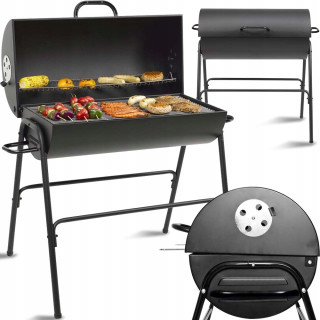 ZÁHRADNÝ STOLOVÝ GRIL NA DREVNÉ UHLÍK S POKRÝČKOU SUDOVÝ BBQ