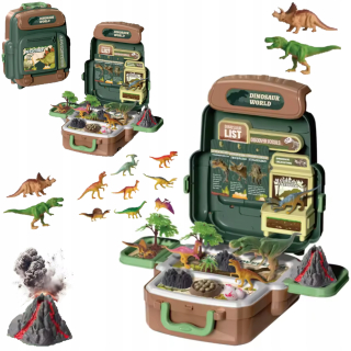 VEĽKÁ SÚPRAVA DINOSAUROV VAJÍČKOVÉ FÓRKY V KUFRIKU VOLCANO DINOSAURS XXXL