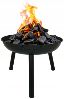 ZÁHRADNÉ OHNISKO PRE TÁBOROVÝ GRIL 57 CM VEĽKÁ OCEĽOVÁ MISKA ČIERNA BBQ 1006