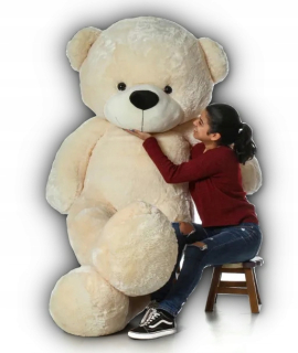 Maskot medvedíka s ecru mašľou PreSton, 200 cm
