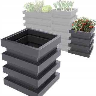 VEĽKÝ ZÁHRADNÝ KVETINÁČ XXL KVETINÁČ TERASA BALKÓN ANTRACITOVÝ 48cm 62L