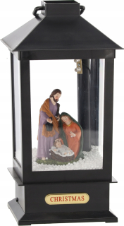 VIANOČNÁ LAMPA S LED MUSIC BOX 30cm ČIERNA SVÄTÁ RODINA RORATY
