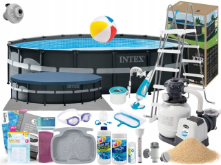 Záhradný rámový bazén 549x132 s pieskovým čerpadlom Intex 26330 MODEL 2025