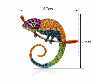 Veľká brošňa chameleón, nádherný darček