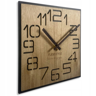 Nástenné hodiny DIGITS z dubového dreva, 50 cm