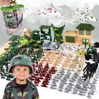 Vojaci Vojenská základňa Armádne figúrky 300 El. Veľká sada armádnych tankov