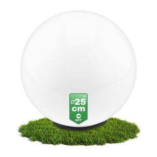 Okrúhla záhradná lampa NNLED E27 25 cm biela