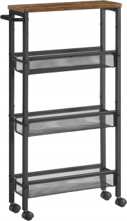 Vozík 4 poschodový kuchynský vozík úzka priehlbina na kolieskach poschodová polica + E1 AMAZON KLAPKA KARTÓN 300x230x100mm 20ks