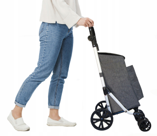 Nákupná taška, vozík - Homedome nákupný košík sivý polyester