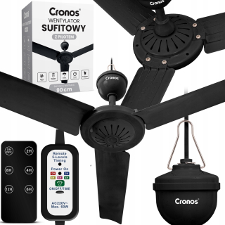 Kúpeľnový ventilátor - VENTILÁTOR STROPNÝ VENTILÁTOR + DIAĽKOVÉ OVLÁDANIE + ČASOVAČ 90CM