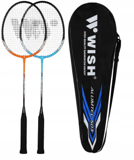 Súprava WISH 2 bedmintonových rakiet + puzdro + 3 pierkové loptičky