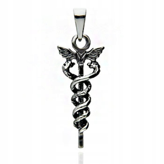 GEMMA TALISMAN SNAKE AESCULAPE CADUCEUS SILVER 925 (