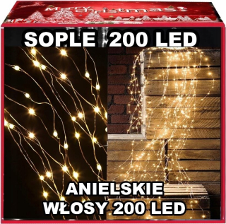 Vianočné svetielka - Anjelské vlasy 200 LED vodopádové lampy