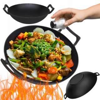 Železný Wok 36cm - Výnimočná Kvalita a Univerzálnosť