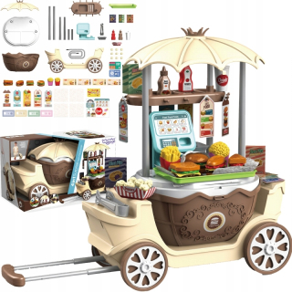 WOOPIE FastFood Shop on Wheels Trolley Kufor 59 príslušenstva 4v1