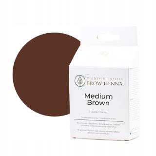 Wonder Lashes Brow Henna Medium Brown 3 x 1 g prášková henna na obočie