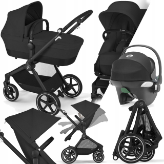 Cybex Eos Lux 2-v-1 BLK Moon Black kočík 3-v-1