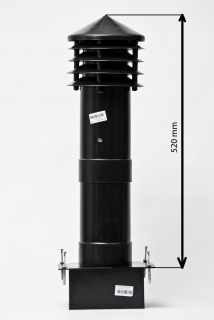 Komínová strieška - Prieduch / základňa fi110 výška 52 cm.