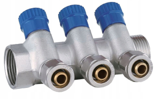 X-HOME PEX DISTRIBÚTOR 1” x 16 mm 3 OKRUHY SEKCIE TÚV PRE STUDENÚ VODU MONO