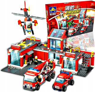 FIRE TRUCK hasičská stanica stavebné bloky 774 ks