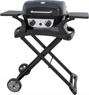 YATO PRENOSNÝ PLYNOVÝ ZÁHRADNÝ GRIL 2 HORÁKY 5KW ČIERNA + SKLADACÍ VOZÍK