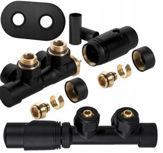 Duolex Termostatic Valve Black Mat+Mask