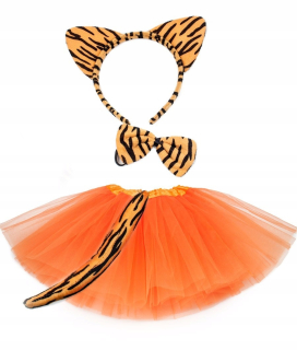 Dievčenský kostým - Tutu tútor Tiger Set + Band + Tail