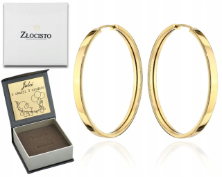 ZLATÉ NÁUŠNICE OBRUČEK 37MM 3,7CM 585 GRAVÍROVANIE