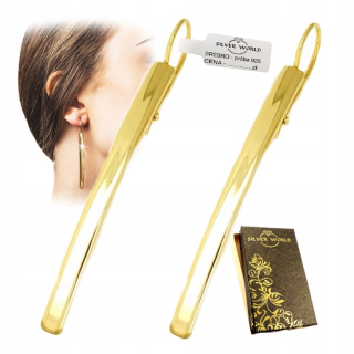 ZLATÉ NÁUŠNICE NA VISENIE DLHÉ 6 cm. 925 STRIEBORNÉ POZLATÉ + Púzdro. ELEGANTNÝ