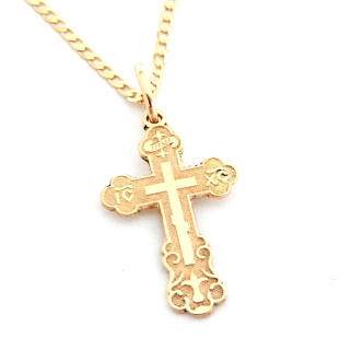 ZLATÁ ORTODOXNÁ KRÍŽOVÁ REŤAZ SET 50 cm 585