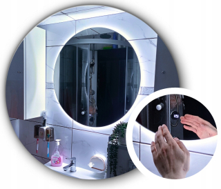 okrúhle LED ZRKADLO 120 cm SENZOROVÝ SPÍNAČ PRE POHYB BEZDOTYKOVÝ PREMIUM