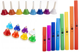 LISOVANÉ DIATONICKÉ ZVONEKY - RUČNÉ ZVONKY - BOOM TRUBKY MONTESSORI SET